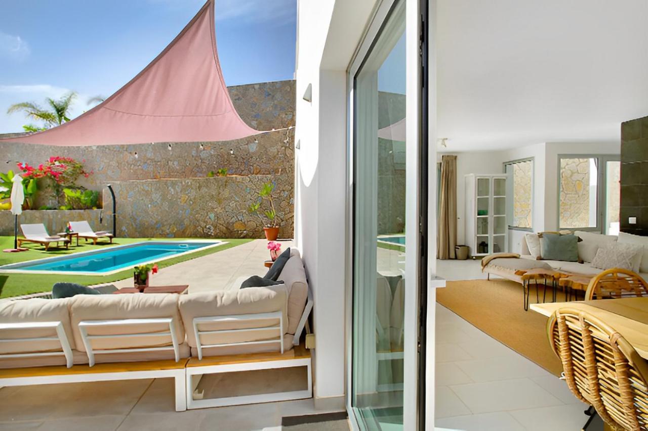 Dream Villa With Heated Pool, Rooftop & Ocean Views Mogán Exterior foto