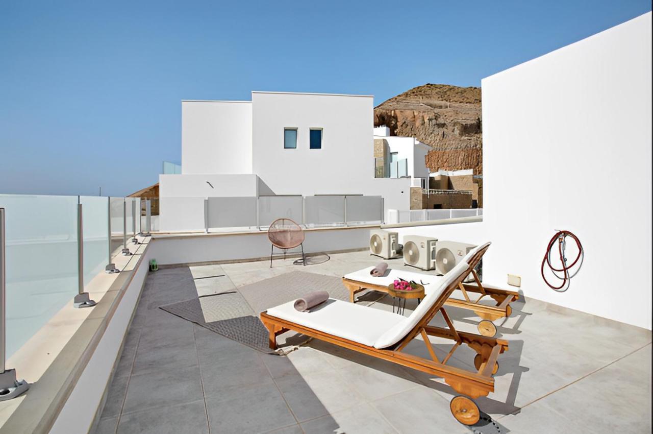 Dream Villa With Heated Pool, Rooftop & Ocean Views Mogán Exterior foto