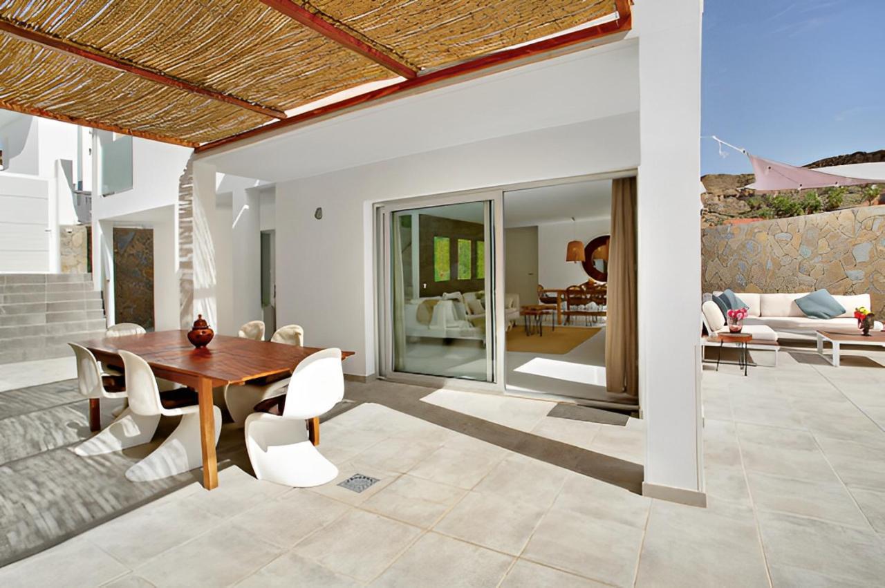 Dream Villa With Heated Pool, Rooftop & Ocean Views Mogán Exterior foto