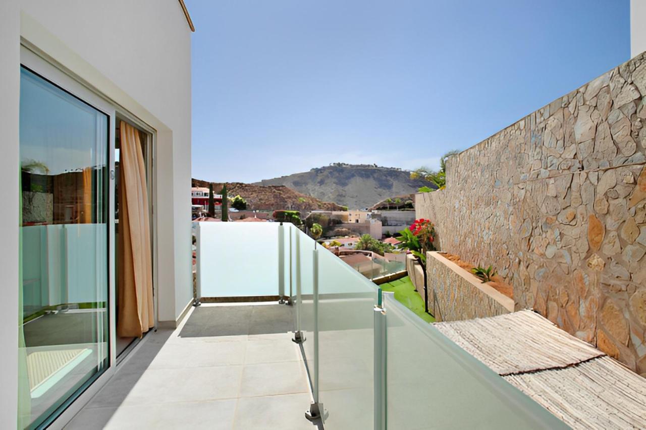 Dream Villa With Heated Pool, Rooftop & Ocean Views Mogán Exterior foto
